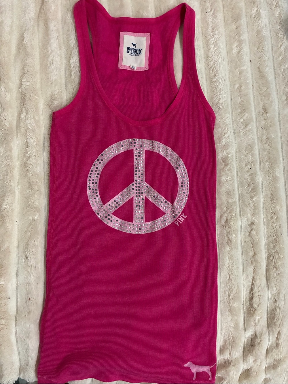 Victoria's Secret Pink Bling y2k vintage Peace Sign Tank